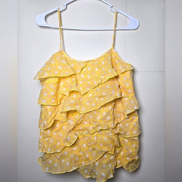 Women's Ann Taylor Loft 100% Cotton Ruffle Y2K Inspired Tank, Size Medium - Picture 1 of 3